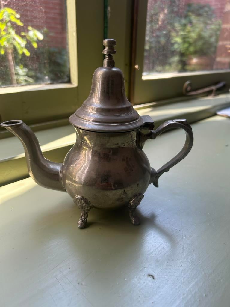 Vintage Marokkaanse Theepot - Decoratief Tin, Ophalen of Verzenden