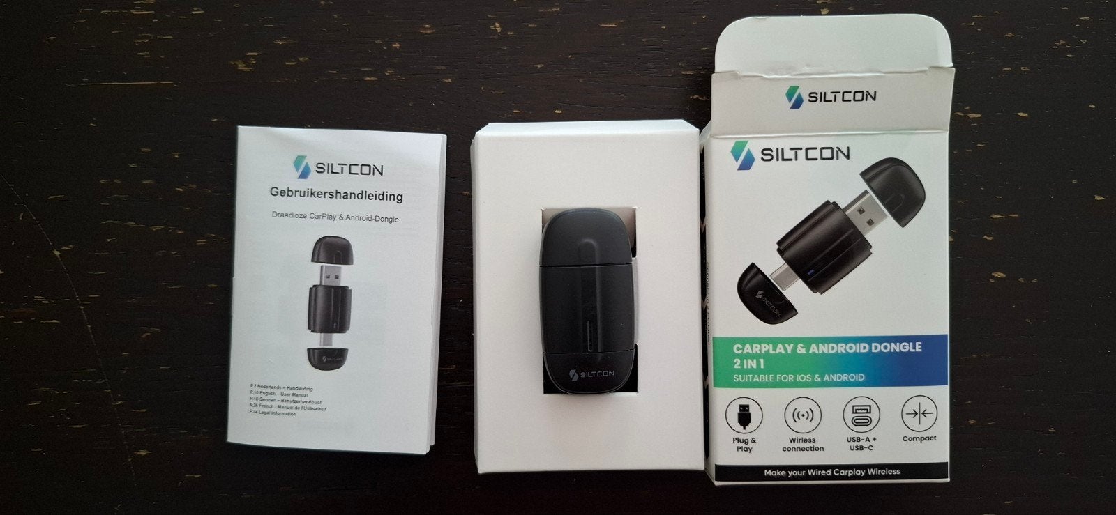Siltcon Carplay en Android Auto draadloze usb dongle, Ophalen, Zo goed als nieuw