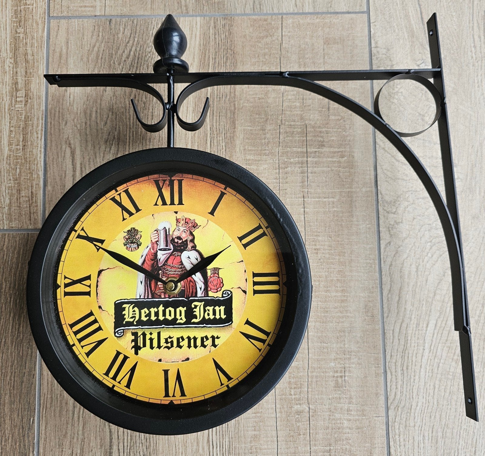 Dubbelzijdige HERTOG JAN stationsklok, Verzamelen, Ophalen of Verzenden, Nieuw, Reclamebord, Plaat of Schild, Hertog Jan