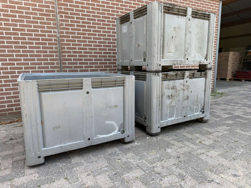 Hoge stapelbare kunststof palletbox partij van 3 stuks, Niet ingevuld, Gebruikt, 100 cm of meer, 60 cm of meer