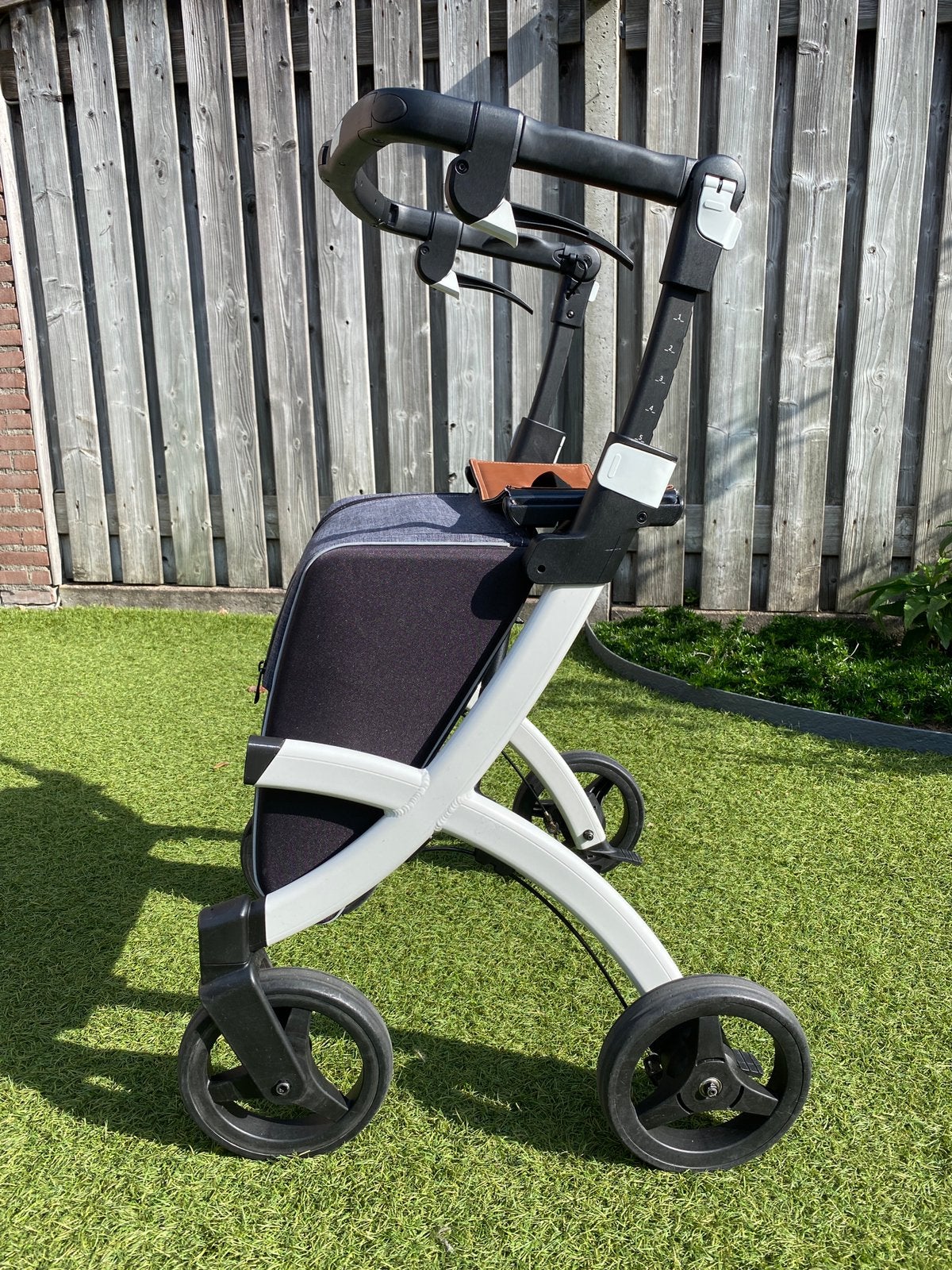 Rollz Flex - rollator met duwbeugel - white/denim grey, Diversen, Ophalen, Lichtgewicht, Zo goed als nieuw