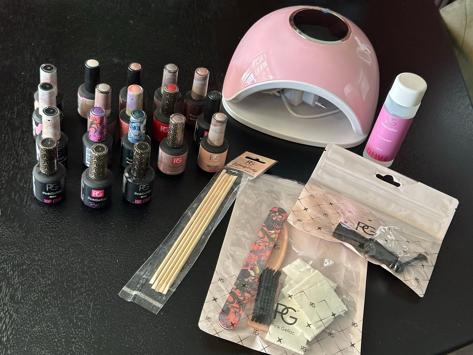 Pink Gellac set met lamp en een aantal kleuren, Ophalen of Verzenden, Gebruikt, Overige typen