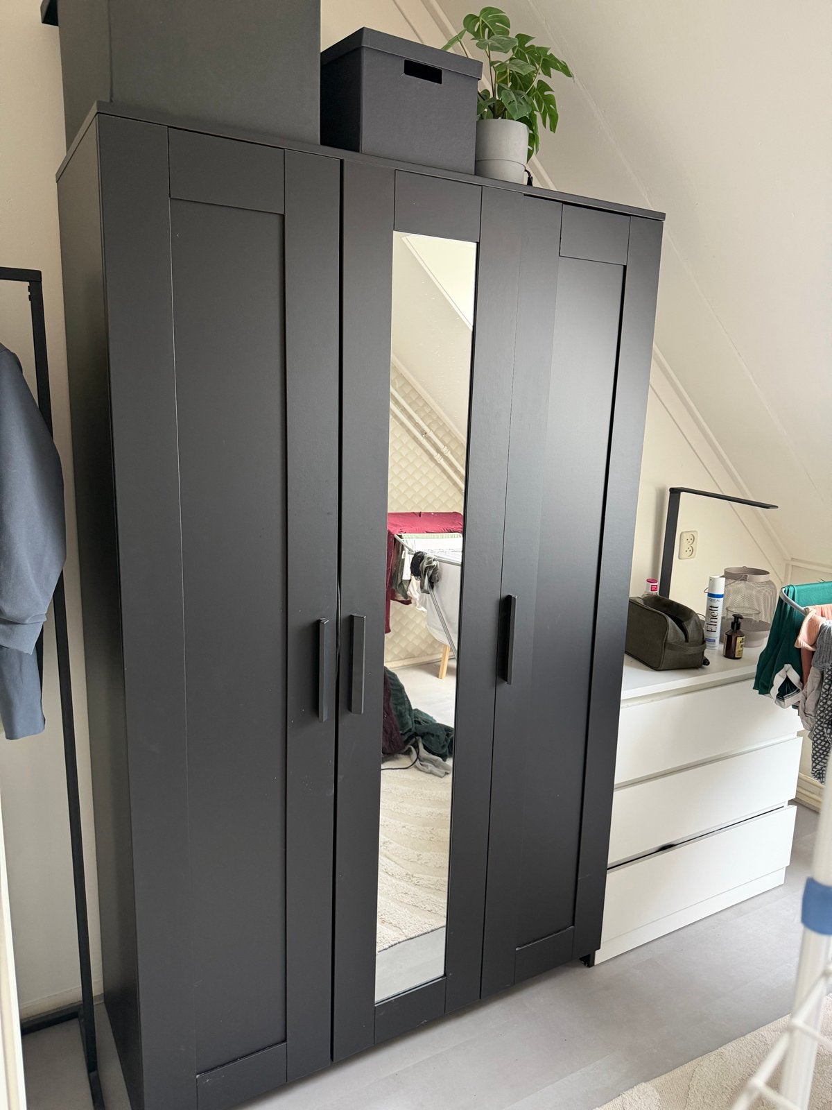 IKEA Kledingkast met spiegeldeur - 190x120 cm, Ophalen, Gebruikt, 100 tot 150 cm, 150 tot 200 cm