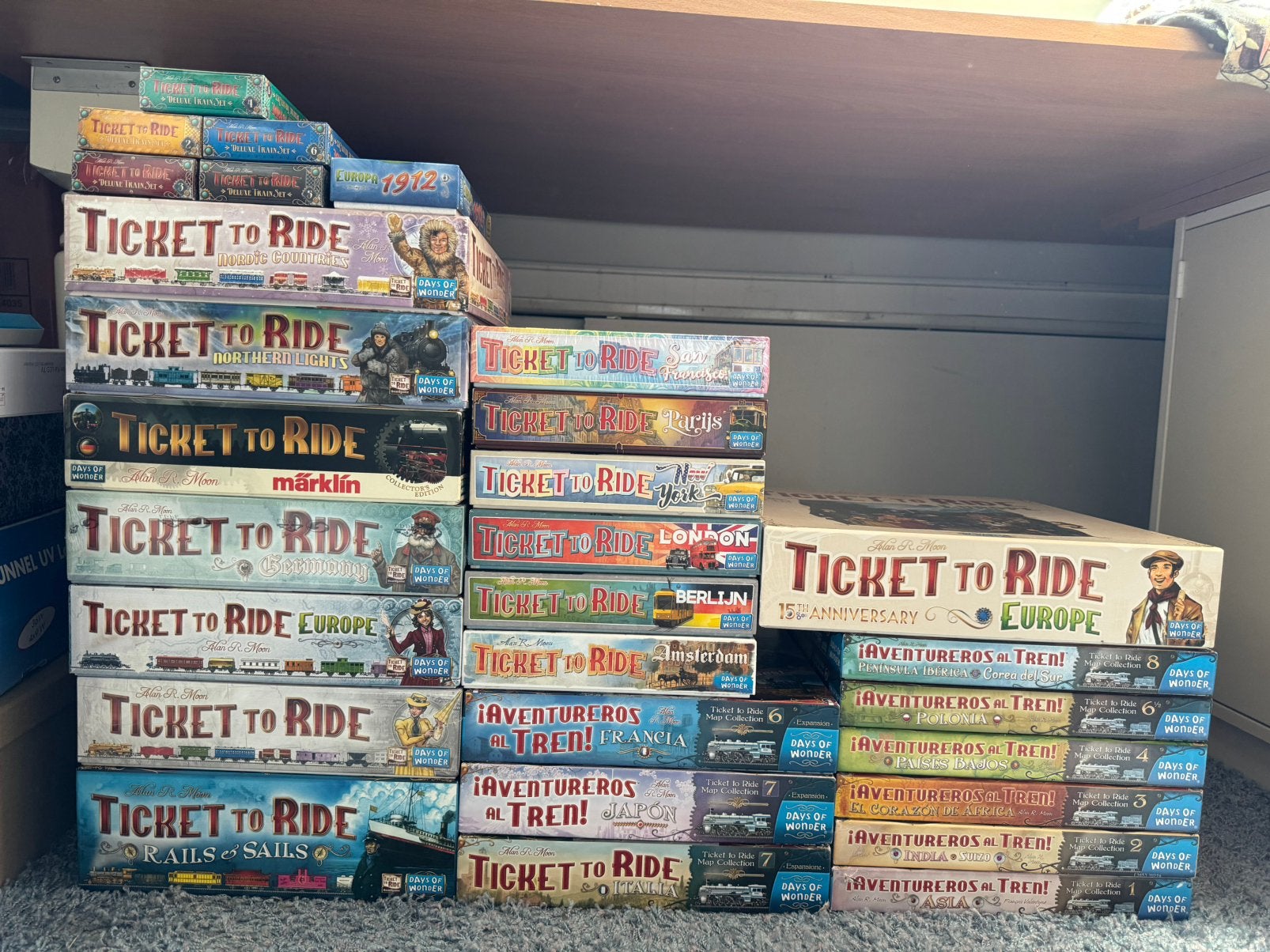 (Bijna) Complete Ticket to Ride Collectie, Ophalen, Zo goed als nieuw, Reisspel