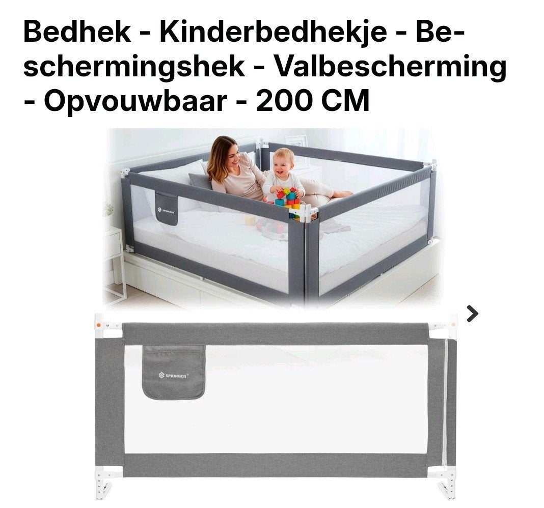 Bedhekje - Kinderbedhekje - Valbescherming - Opvouwbaar, Ophalen of Verzenden, Nieuw, Metaal of IJzer, 115 cm of meer