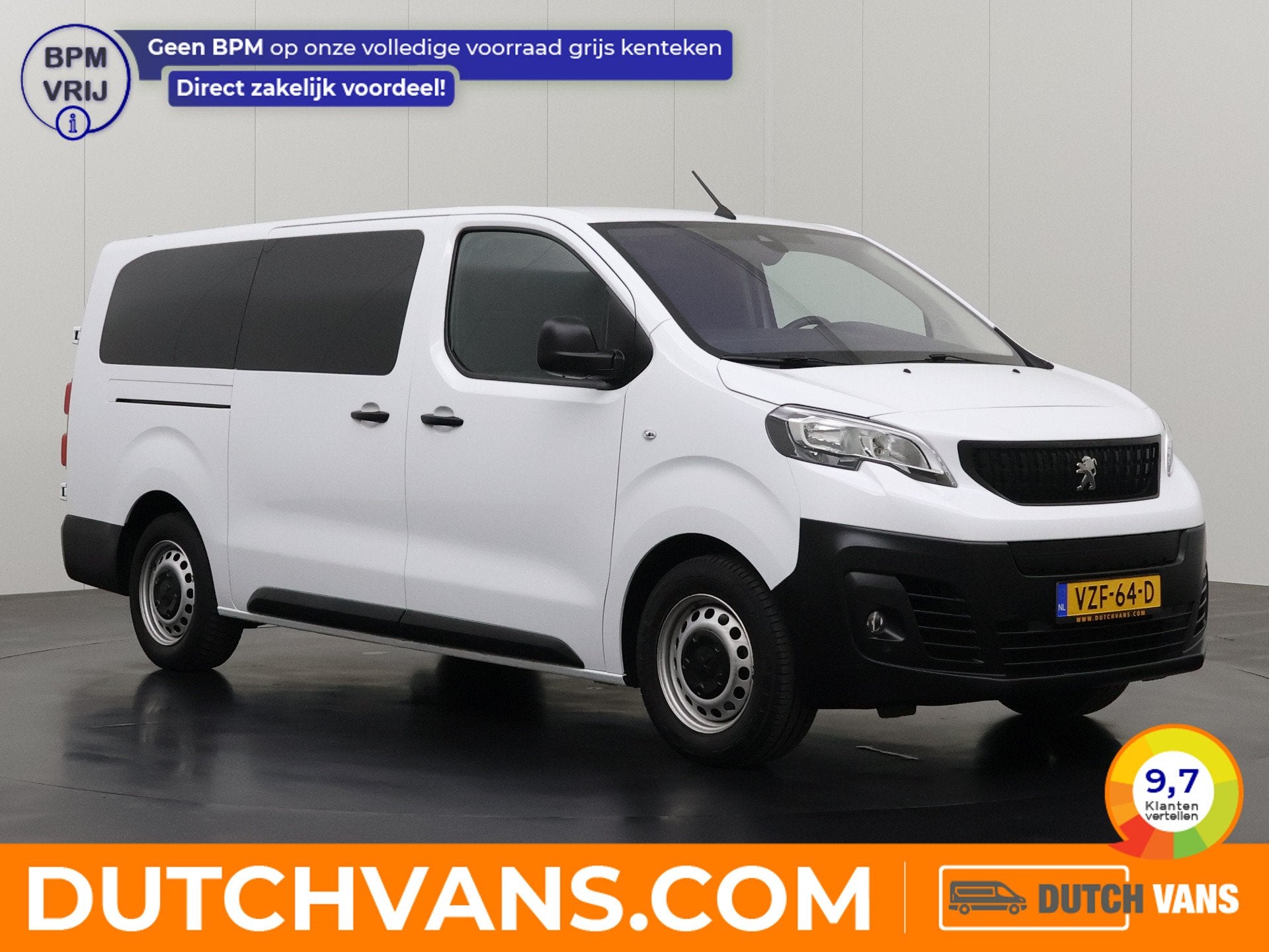 Peugeot e-Expert Extralang 75 kWh | Elektrisch | Multimedia, Auto's, Dealer onderhouden, Gebruikt, Zwart, Wit
