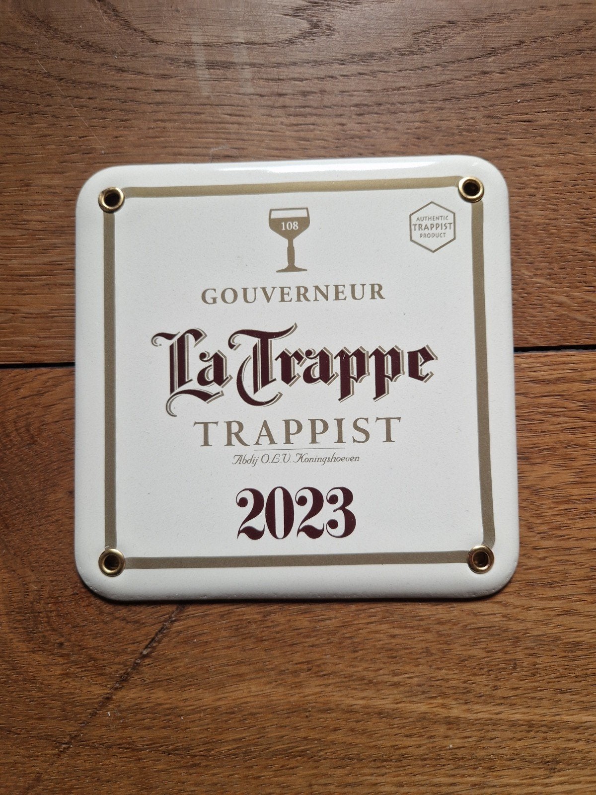 emaille la trappe bordje met uniek volgnummer, Ophalen of Verzenden