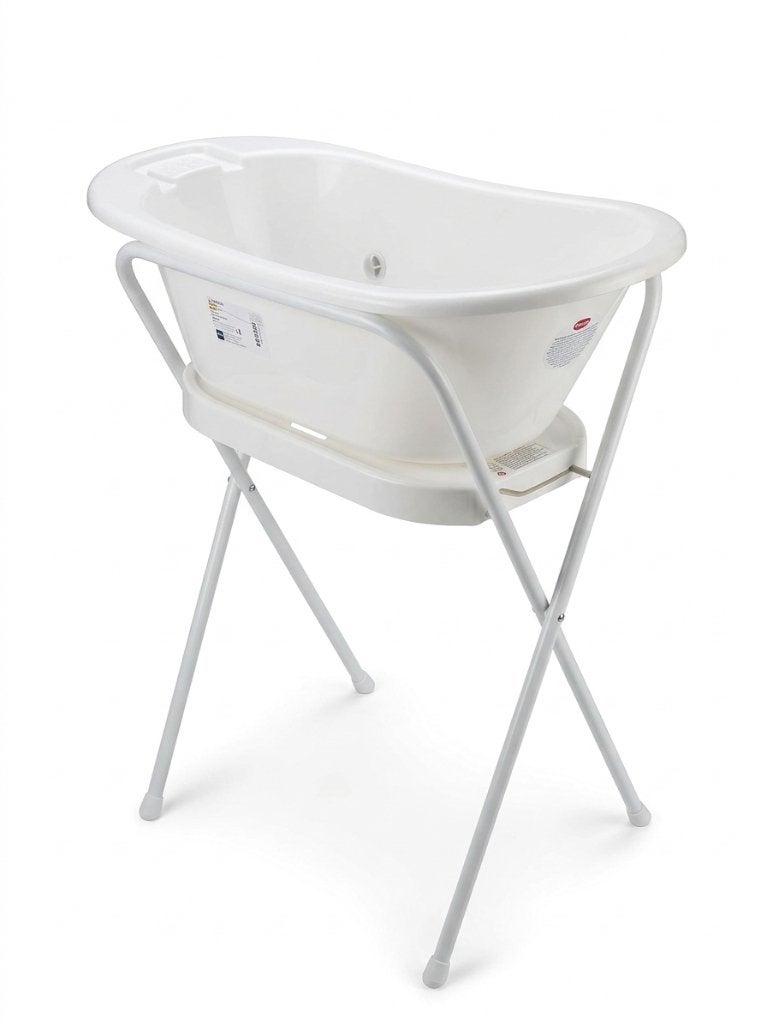 Hema babybadje met standaard en drager, uitstekende staat, Kinderen en Baby's, Ophalen, Zo goed als nieuw, Badje, Hema