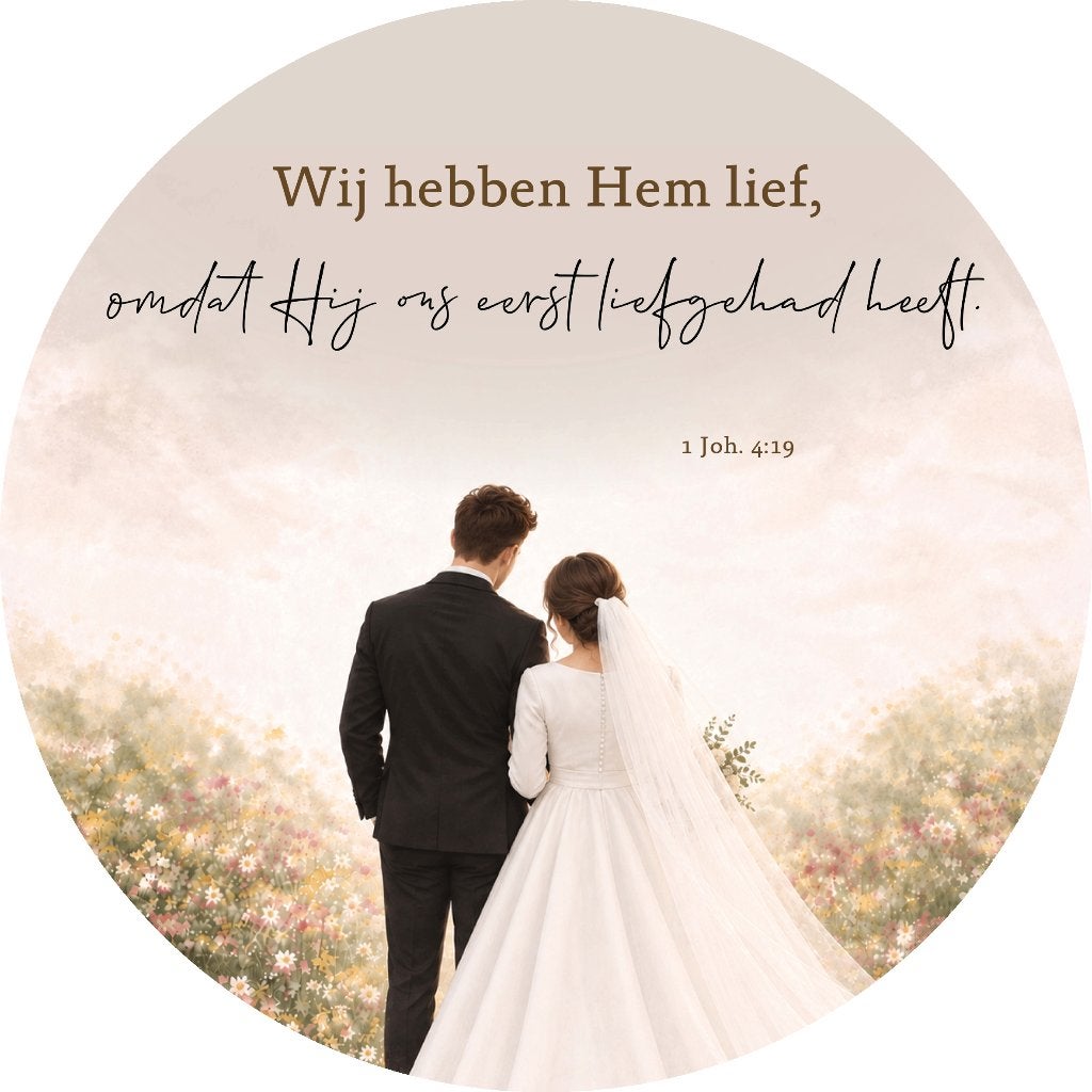 Muurcirkel van jullie trouwtekst / bijbeltekst (bruidspaar), Ophalen of Verzenden, Nieuw, Wandcirkel