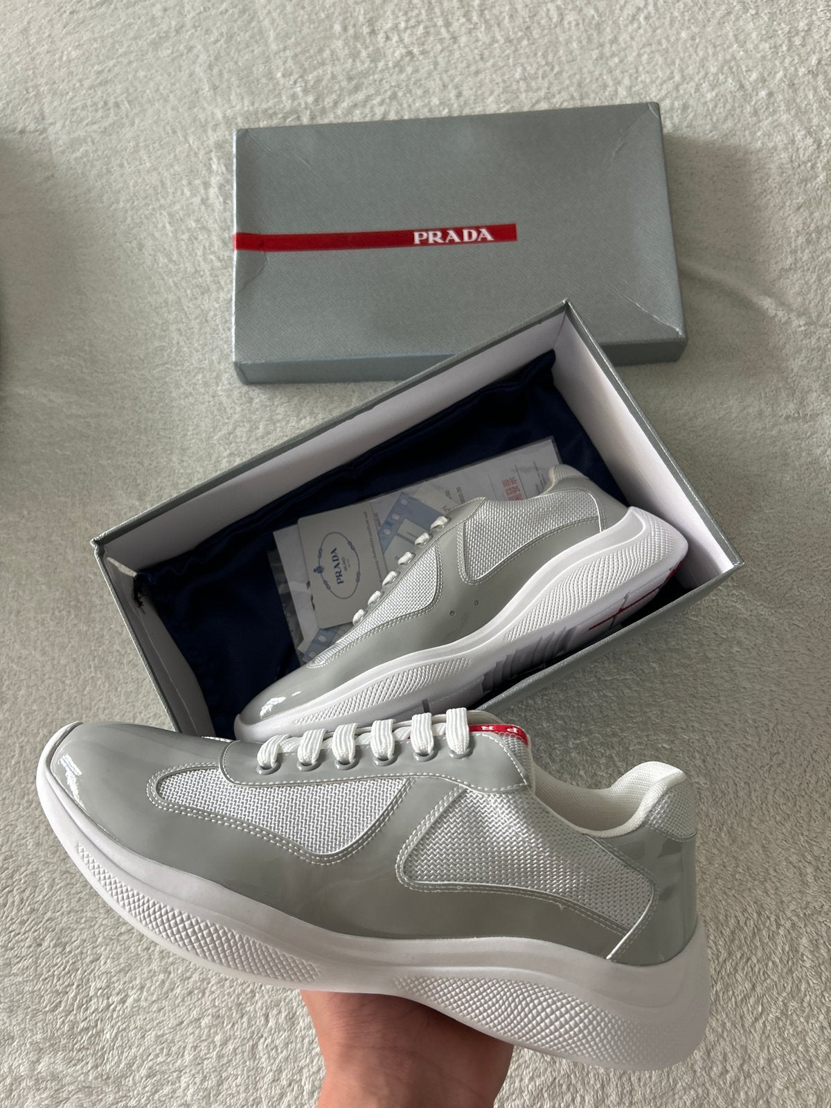 Prada Sneakers Grijs Maat 43, Ophalen of Verzenden, Nieuw, Overige kleuren, Sneakers of Gympen