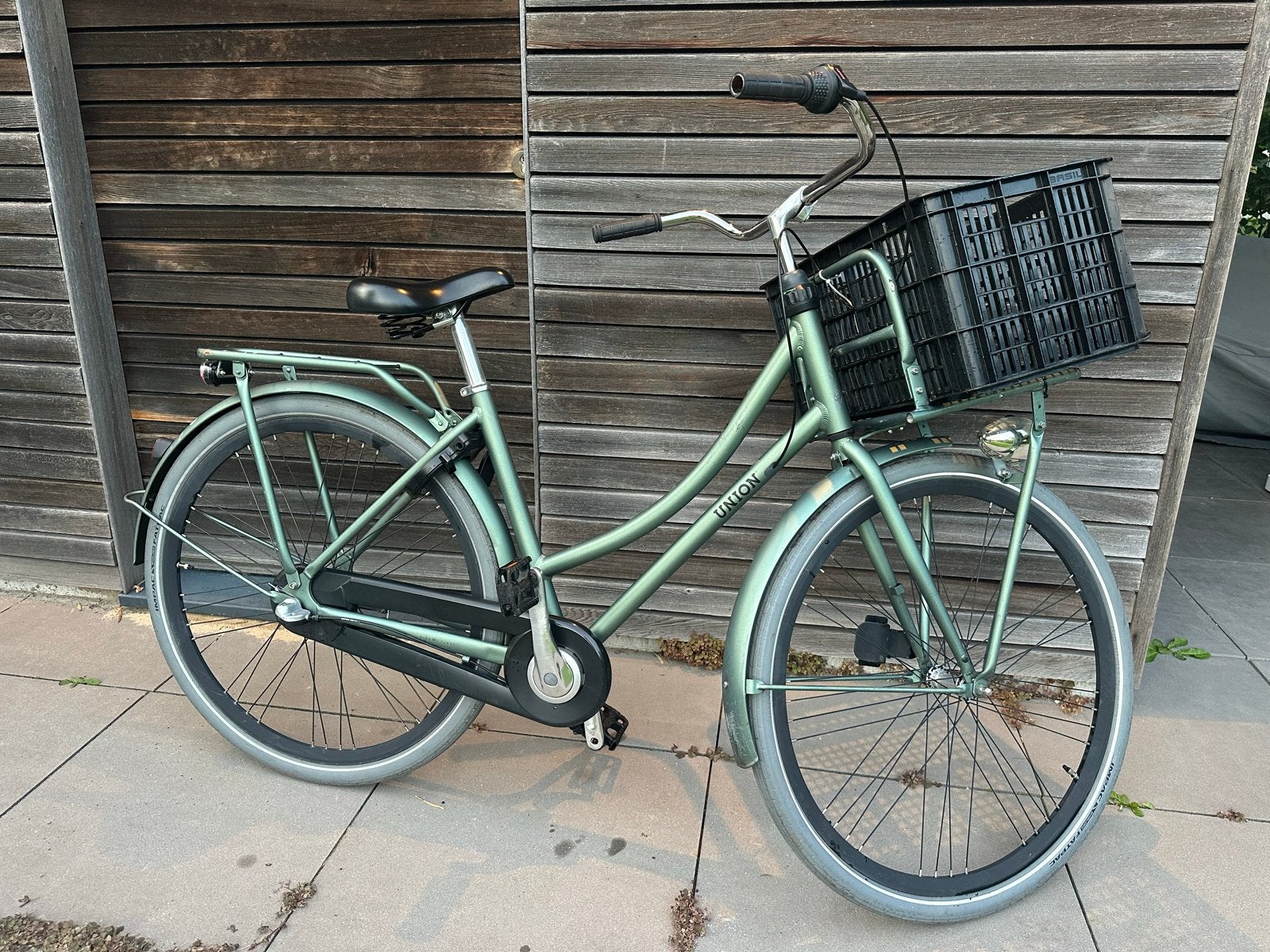 Union damesfiets met voordrager en versnellingen, Fietsen en Brommers, Fietsen | Dames | Damesfietsen, Terugtraprem, Gebruikt