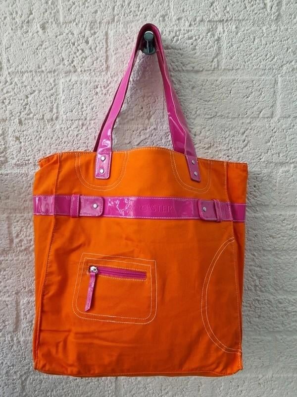 Lancaster Paris shopper Y2K oranje roze, Ophalen of Verzenden, Zo goed als nieuw, Oranje, Shopper