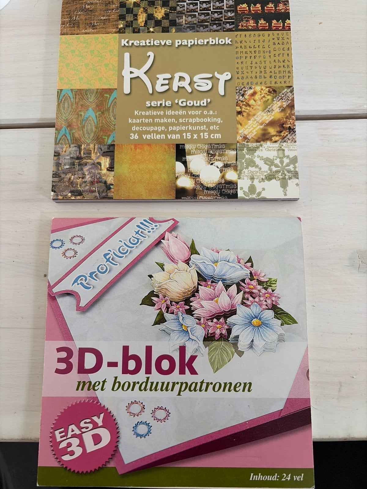 Knutselpapier: Kerst 'Goud' & 3D-blok borduurpatronen, Ophalen, Nieuw, Meerkleurig, Papier of Karton
