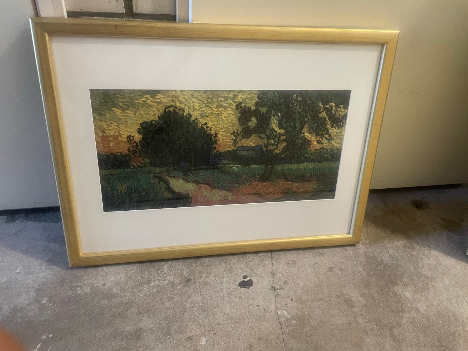 Ingelijste print van Van Gogh's 'De Oogst', Ophalen, Impressionistisch, Landschap, Print
