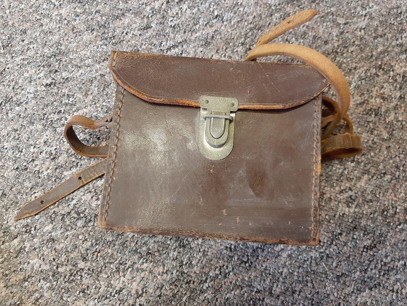 Agfa Box 45 camera met leren tasje, Ophalen of Verzenden, Gebruikt, Compact, Overige Merken