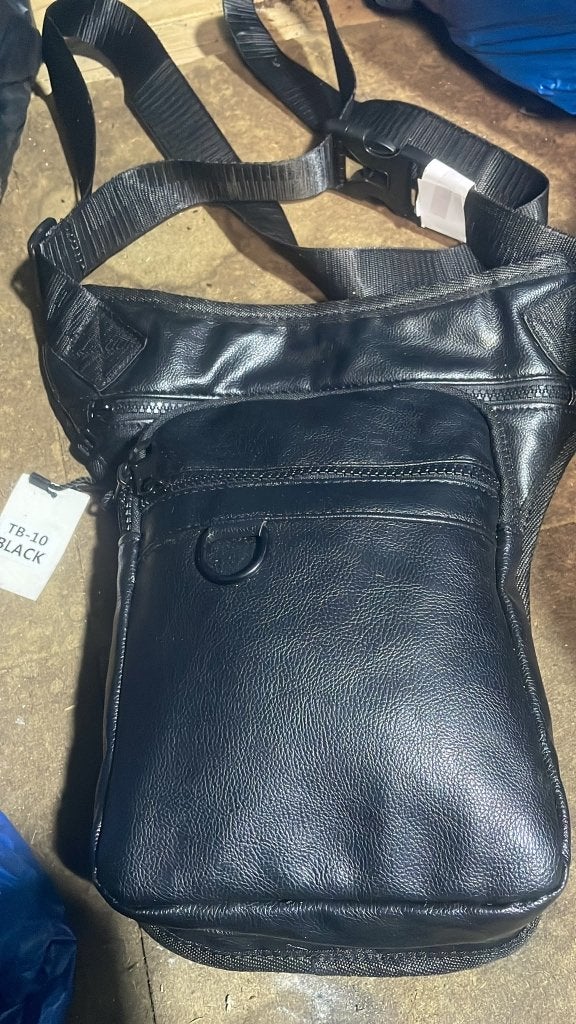 Stoere Echt Leren Tactical Drop Leg Bag / Motor Tas Zwart, Ophalen of Verzenden, Nieuw, Zwart, Leer