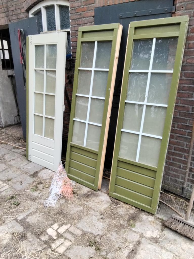Deur en 2 zijlichten inclusief plexiglas, Ophalen, Gebruikt