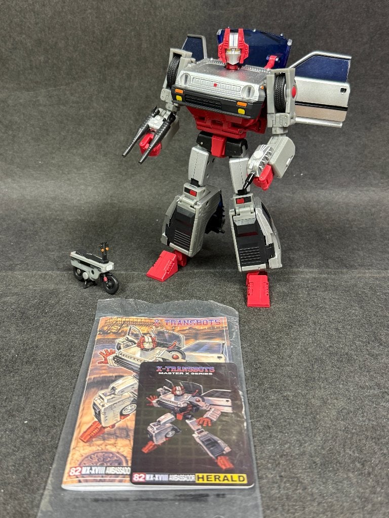 X-Transbots MX-XVIII Herald Transformers Crosscut grey Skids, Verzamelen, Transformers, G1, Ophalen of Verzenden, Zo goed als nieuw