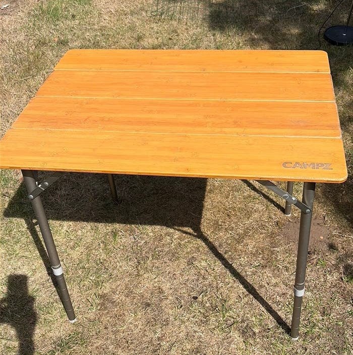 Kampeertafel van bamboe, Ophalen, Gebruikt