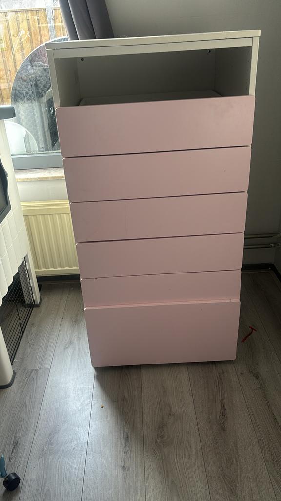 Roze commode met veel opbergruimte, 50 tot 70 cm, Ophalen of Verzenden, Zo goed als nieuw, 75 tot 100 cm