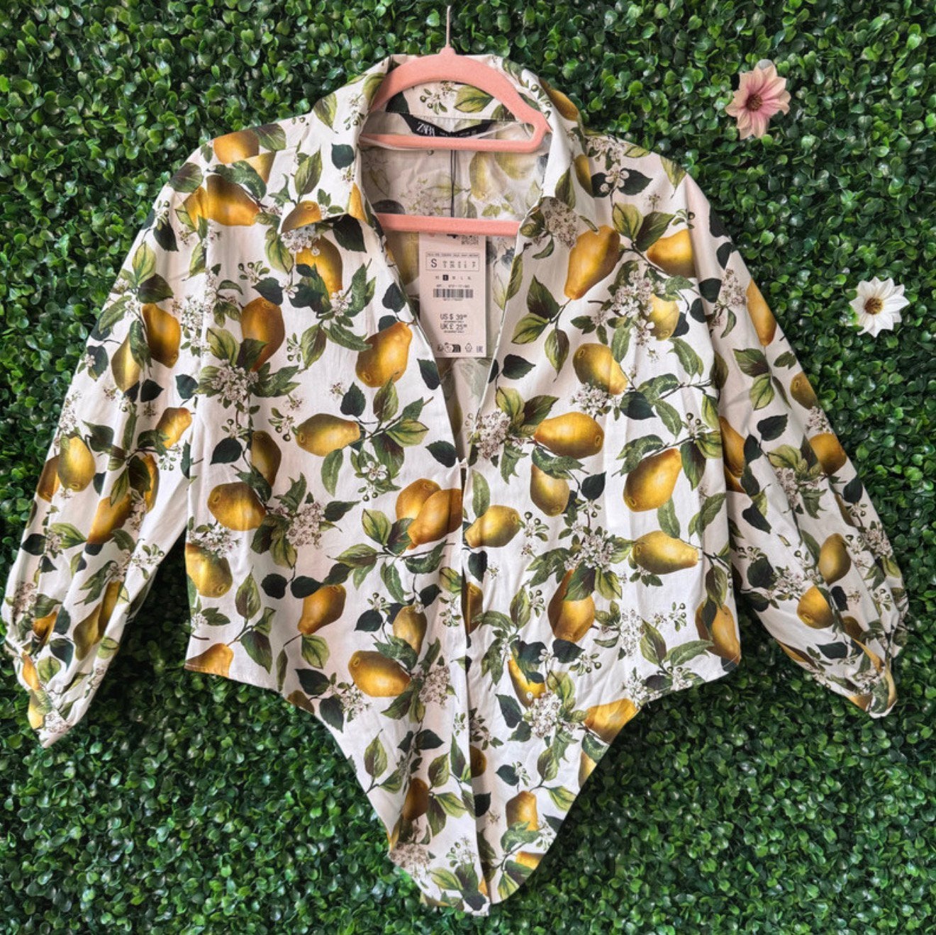 Zara blouse met citroenprint – maat S – goede staat, Ophalen of Verzenden, Zo goed als nieuw, Maat 36 (S), Geel