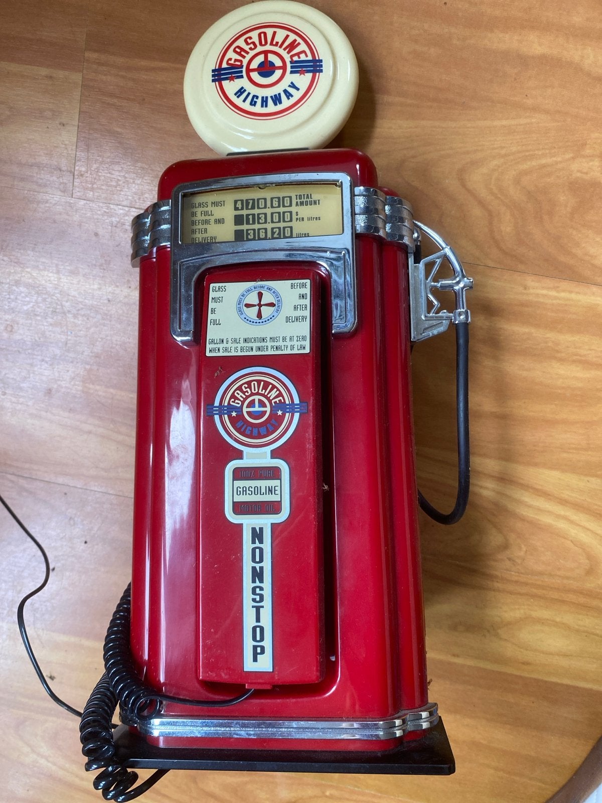 Vintage Telefoon in Benzinepomp Design - Rood, Ophalen of Verzenden