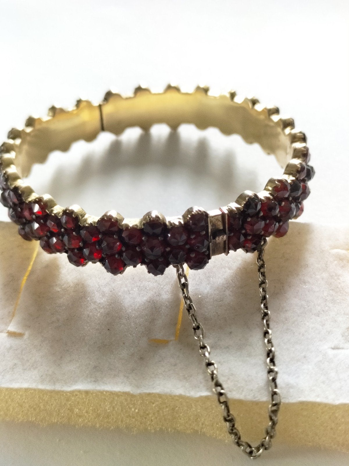 Antieke Victoriaanse Boheemse Granaten Armband, Verzenden, Zilver, Armband