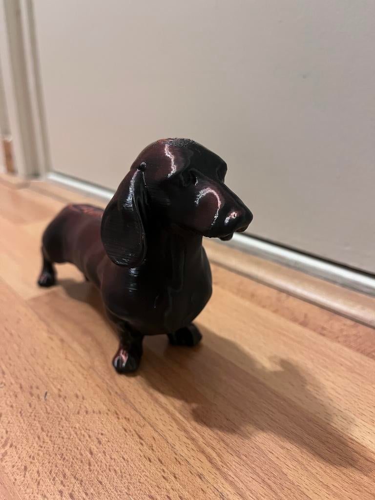 3D geprint Teckel beeldje - Uniek decoratiestuk, Ophalen of Verzenden, Nieuw, Hond of Kat, Beeldje of Figuurtje
