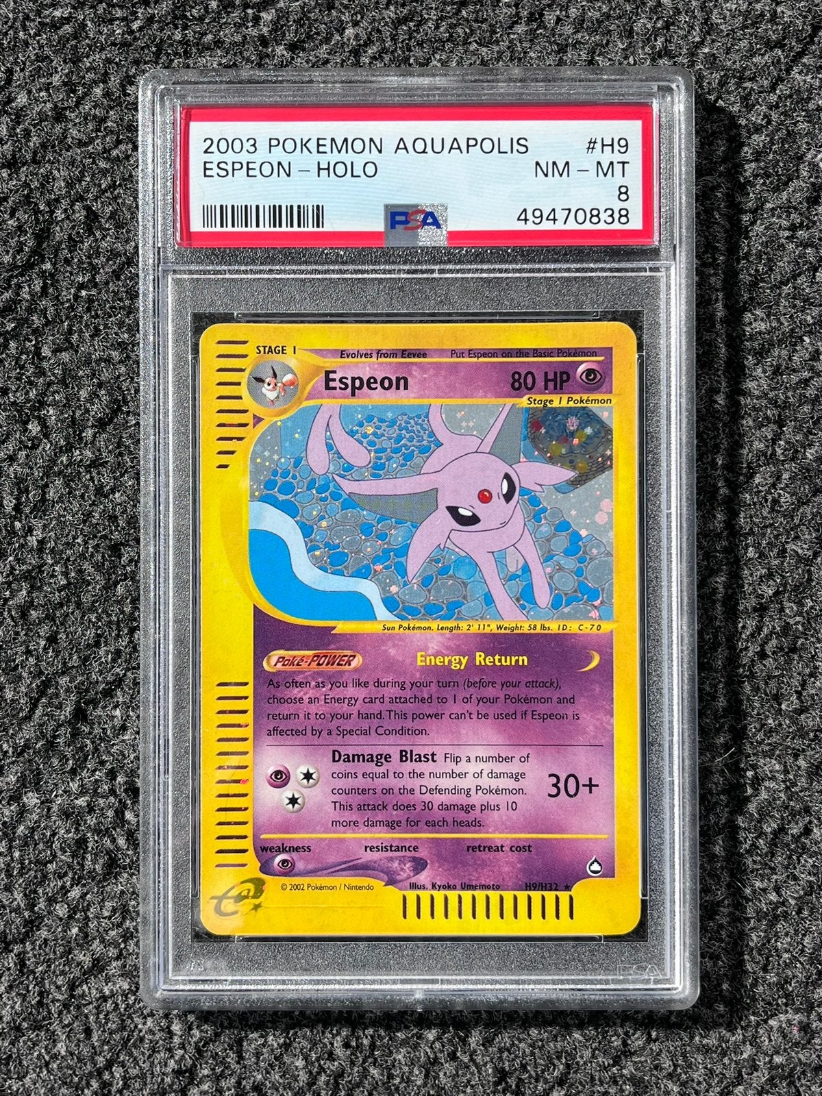 Pokémon PSA 8 Espeon holo #H9 Aquapolis 2003