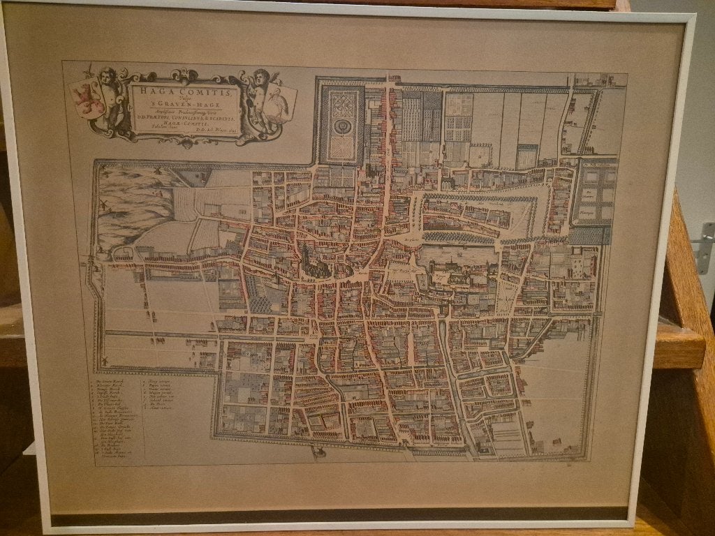 Historische kaart Den Haag, ingelijst, Ophalen, Ingelijst, Klassiek, Print
