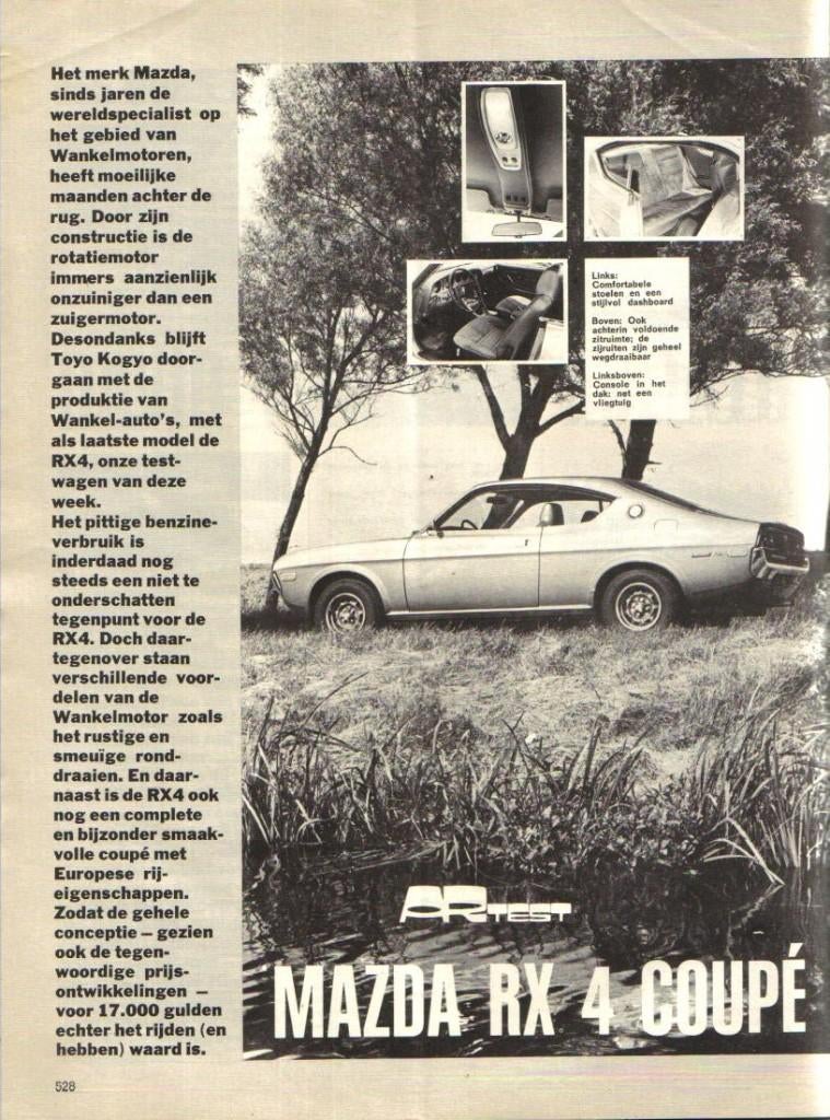 Autorevue test Mazda RX-4 Juli 1974, Ophalen of Verzenden, Gelezen, Mazda