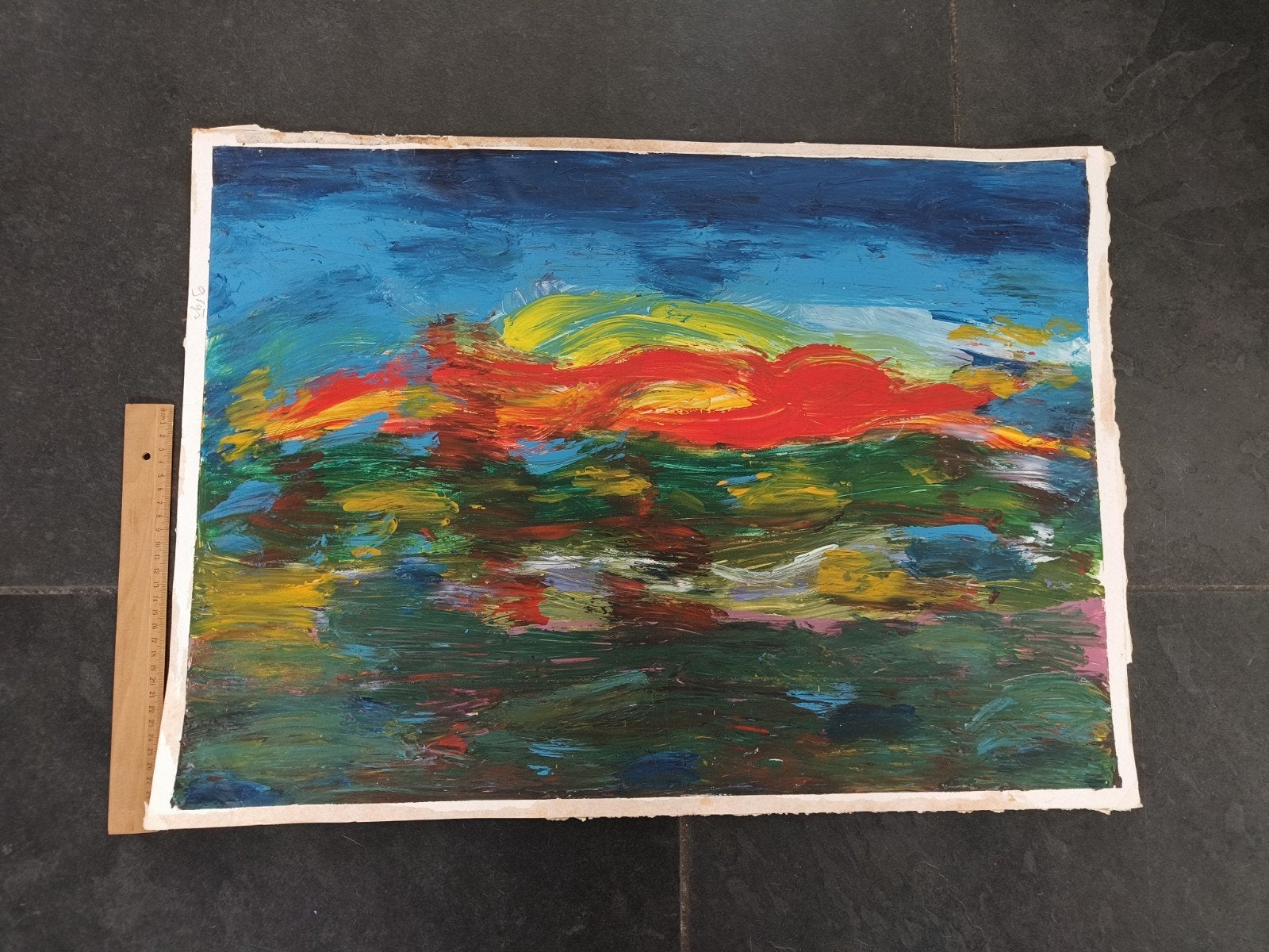 Kunst, Ophalen of Verzenden, Handgeschilderd, Landschap, Papier