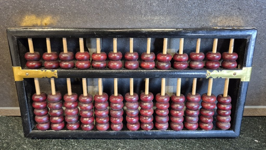 Vintage Abacus, Chinees telraam, 24x12 cm. T8, Tweedehands verkoop, Tweedehands verkoop, Gebruikt, Ophalen of Verzenden