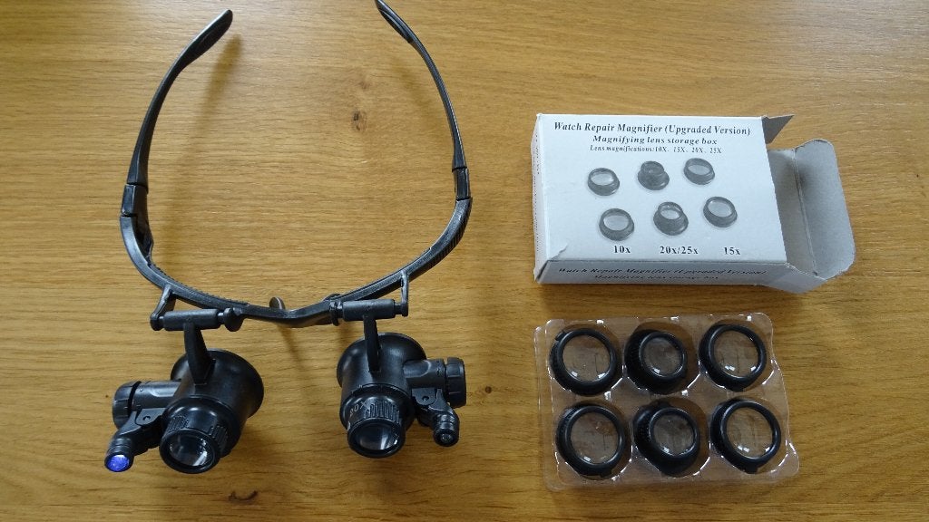 Loupe bril extra sterk met 3 sets verwisselbare lenzen, Ophalen of Verzenden, Zo goed als nieuw, Vergrootglas of Loep
