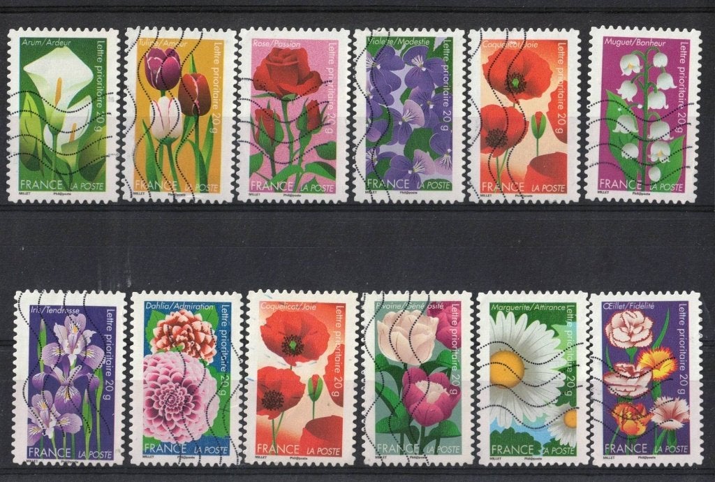 Frankrijk, serie "bloemen" 2012-47, Verzenden, Gestempeld