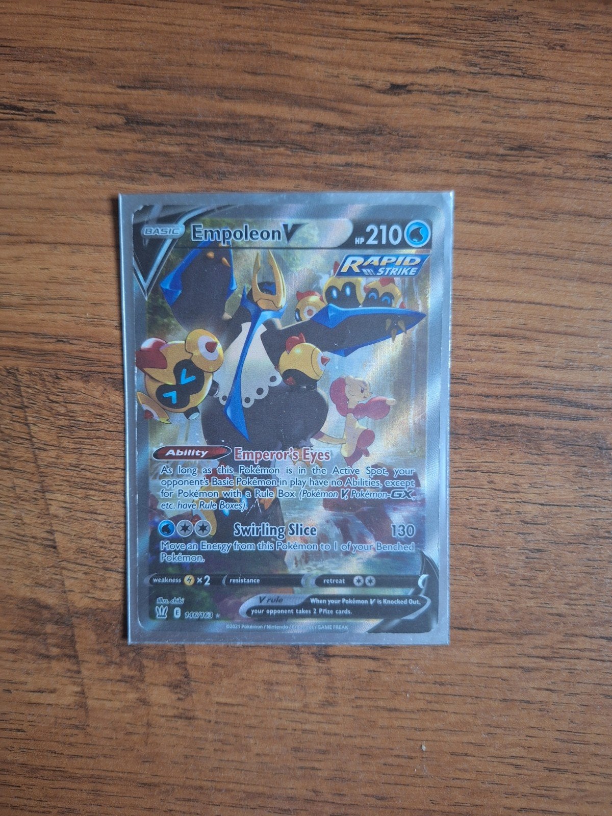 Pokémon TCG: Empoleon V (Rapid Strike) - Zeldzame Kaart, Ophalen of Verzenden, Zo goed als nieuw, Losse kaart