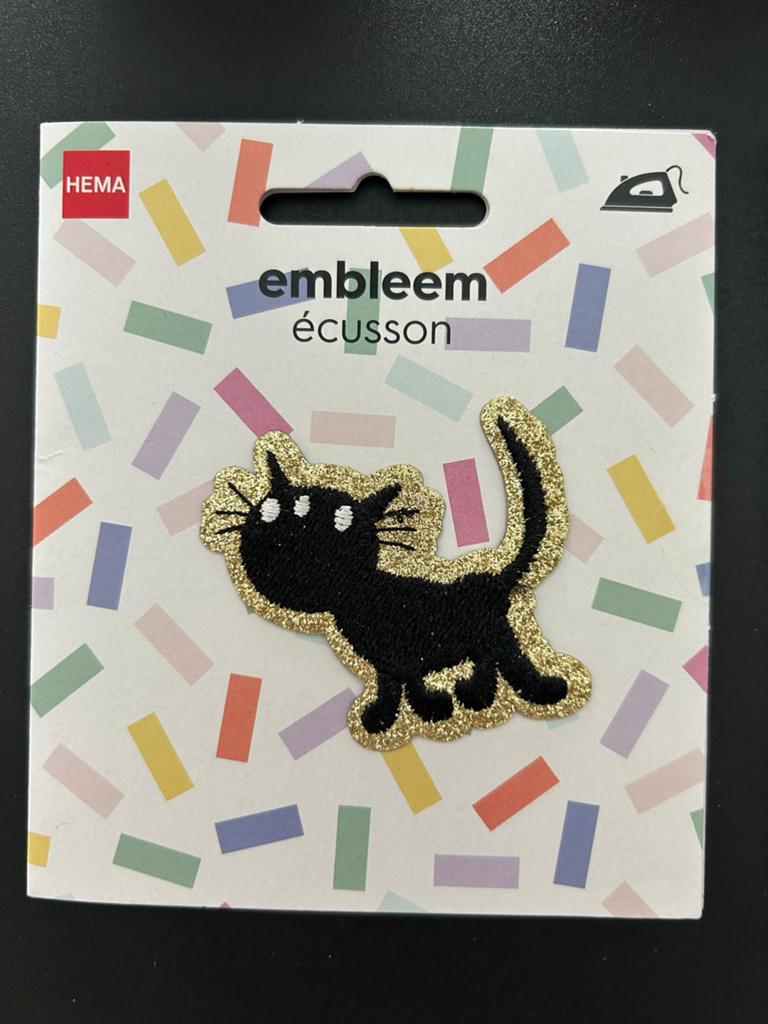 Hema Embleem Zwarte Kat Applicatie Strijkpatch, Ophalen of Verzenden, Nieuw, Overige applicaties