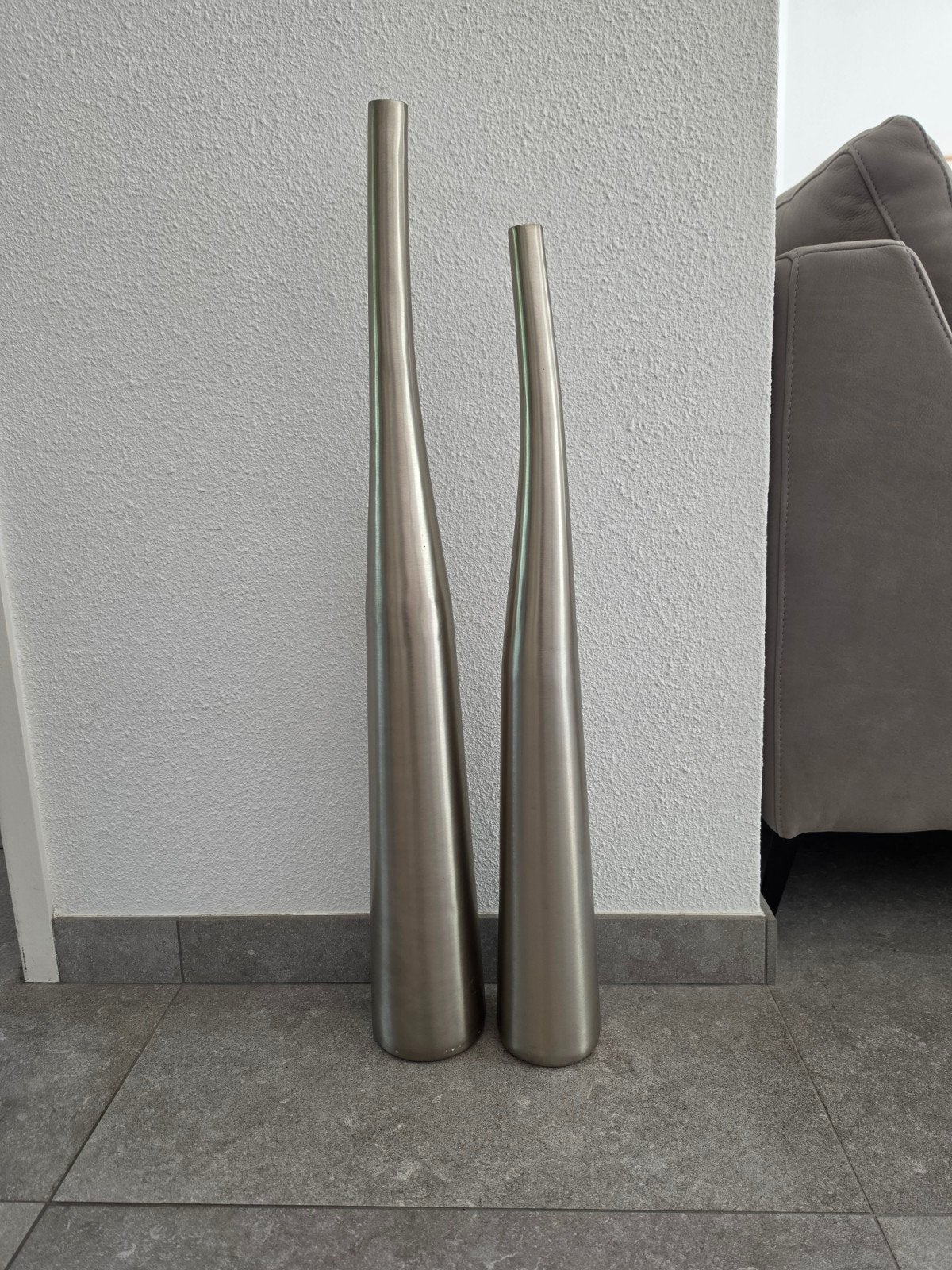 Rvs design vazen, Huis en Inrichting, Woonaccessoires | Vazen, Ophalen, Overige kleuren, Overige materialen, 75 cm of meer