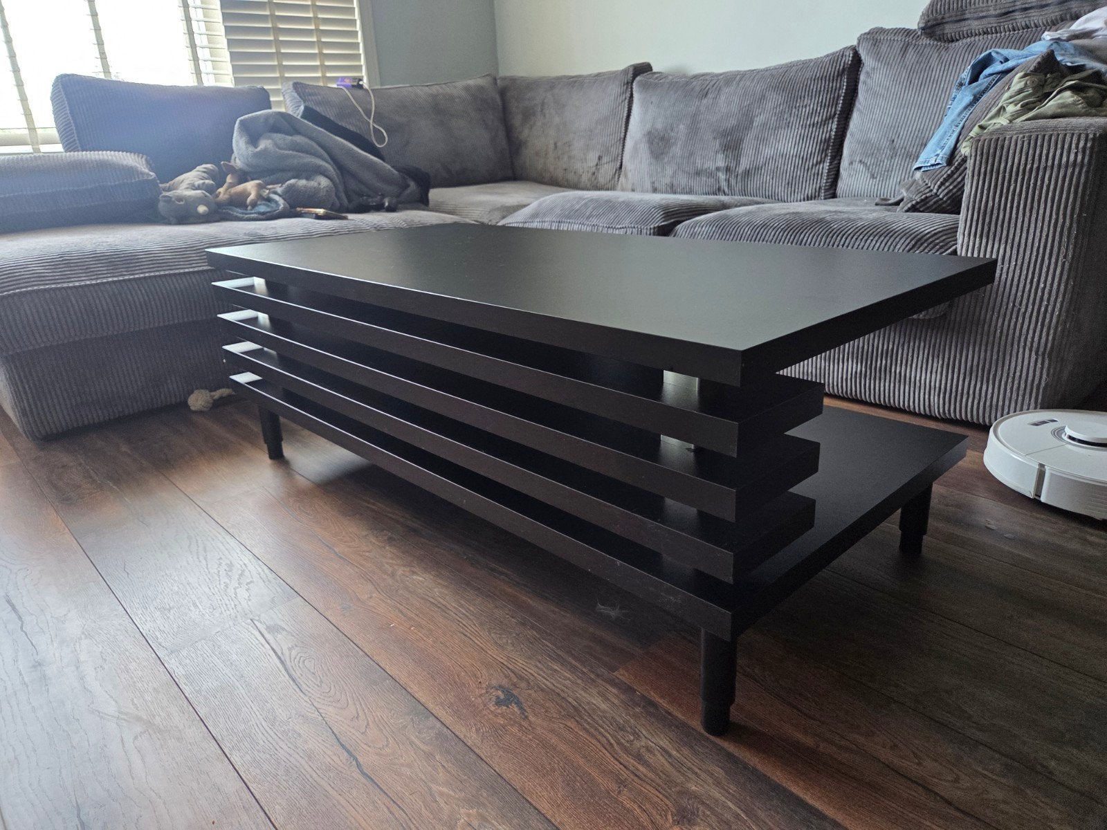 Zwarte Salontafel met Modern Design - meubella, Gebruikt, 100 tot 150 cm, Modern, Minder dan 50 cm