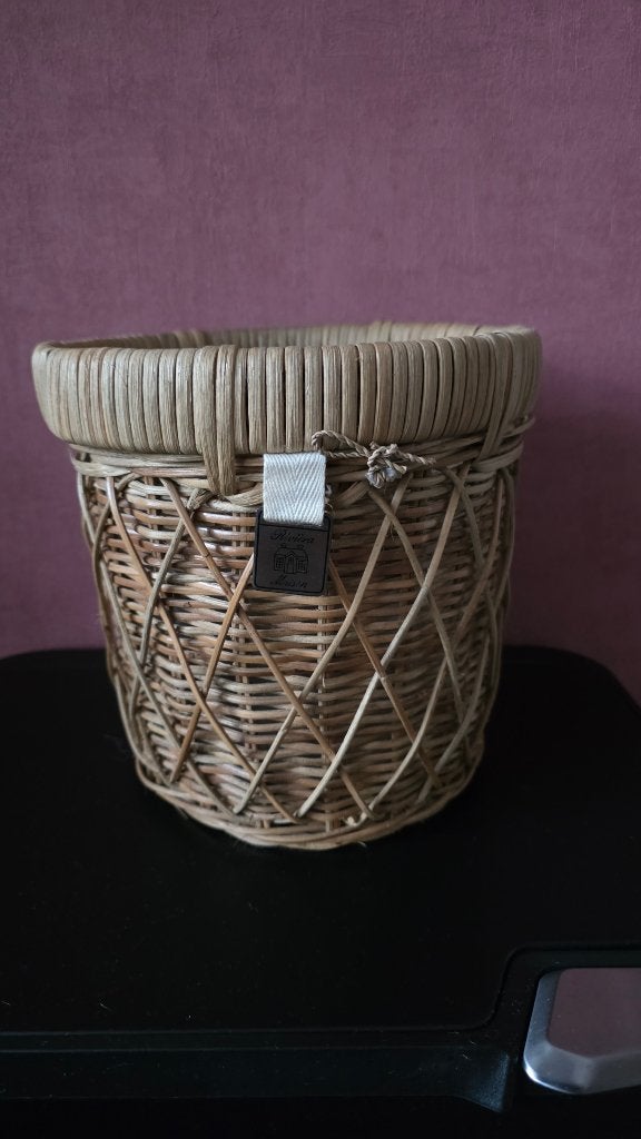 Riviera Maison Bloempot🎀Rustic Rattan Diamond Weave🎀Mt S, Ophalen, Overige materialen, Rond, Binnen