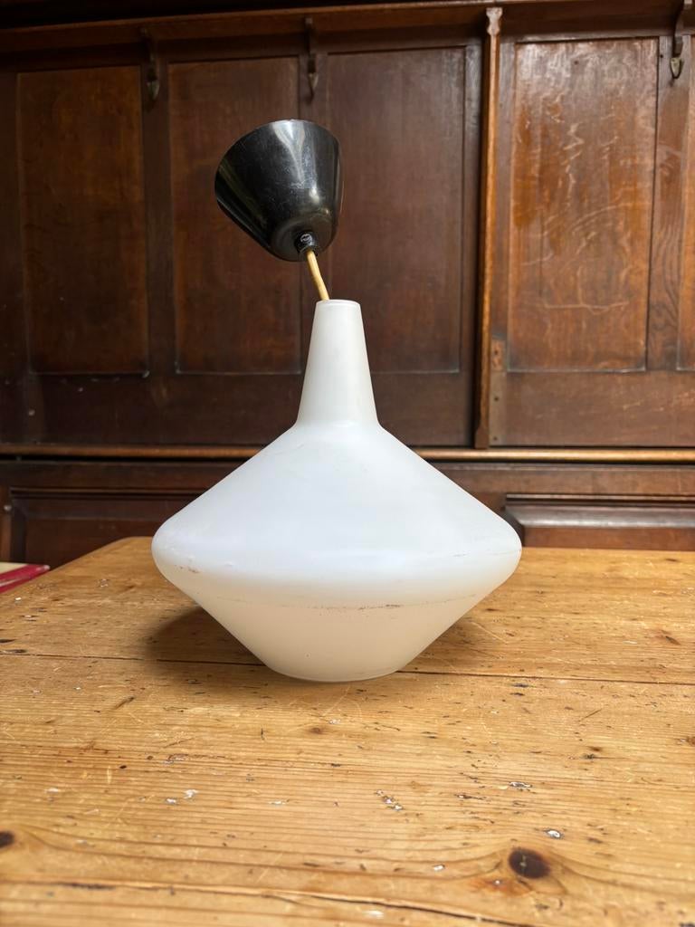 Deens design hanglamp melkglas vintage, Ophalen, Gebruikt