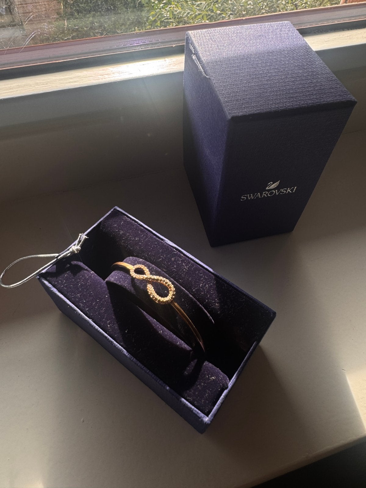 Swarovski Hyperbola Bangle Infinity Roségoud, Overige materialen, Nieuw, Goud, Ophalen