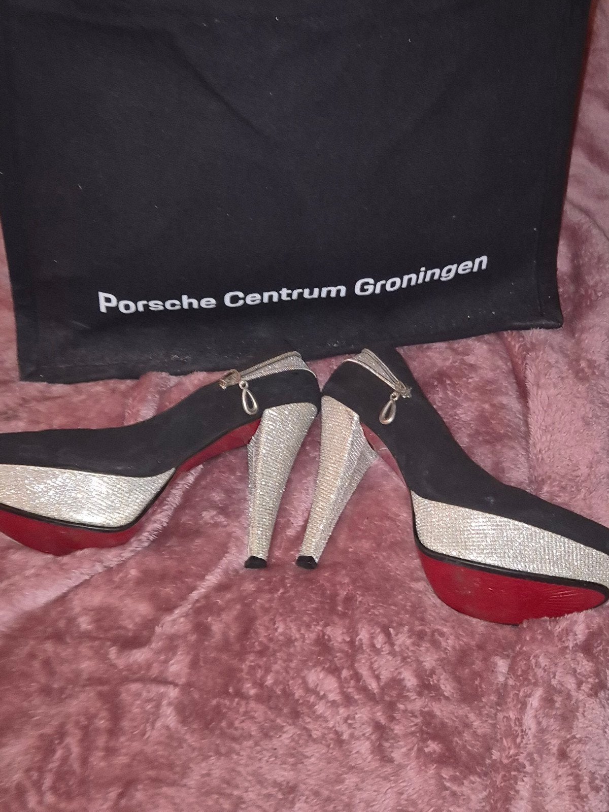 Zwarte pumps met glitter en ritsdetail 39, Fa&al, Pumps, Zwart, Ophalen of Verzenden