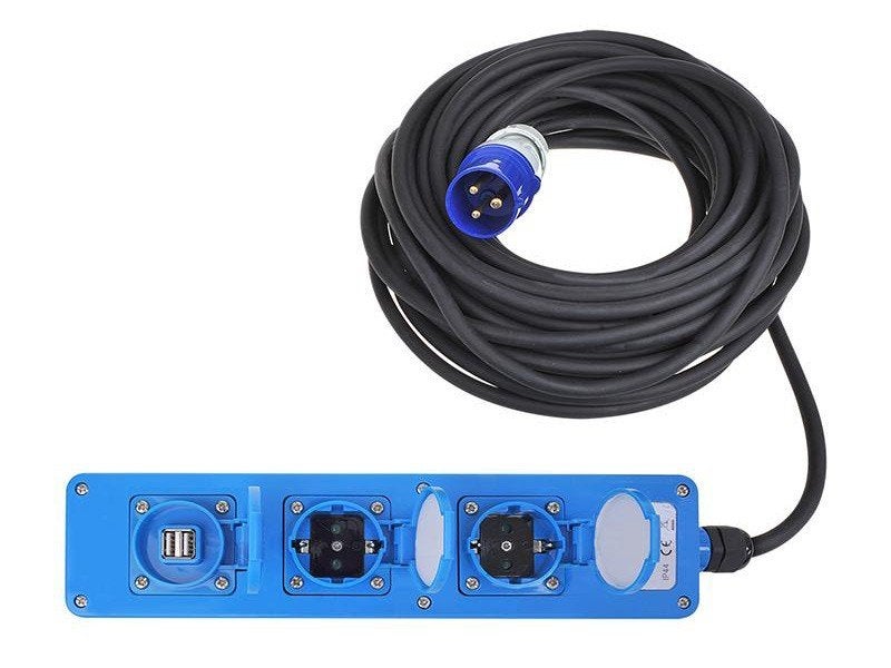 ProPlus CEE 3-voudige stekkerdoos 20 m (2 x Schuko + 1 x 2 U, Caravans en Kamperen, Ophalen, Zo goed als nieuw