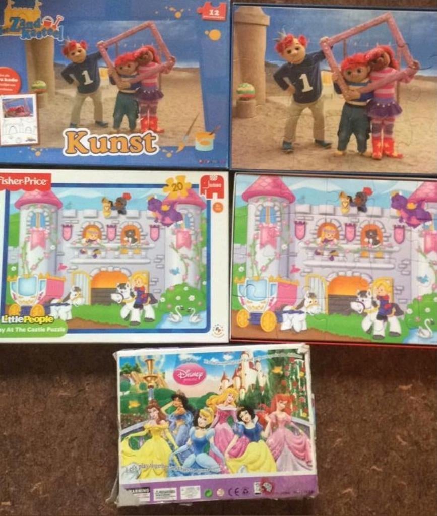 Diverse puzzels: Disney prinsessen, Fisher-Price, Tigger, Ophalen, 10 tot 50 stukjes, Gebruikt, 2 tot 4 jaar