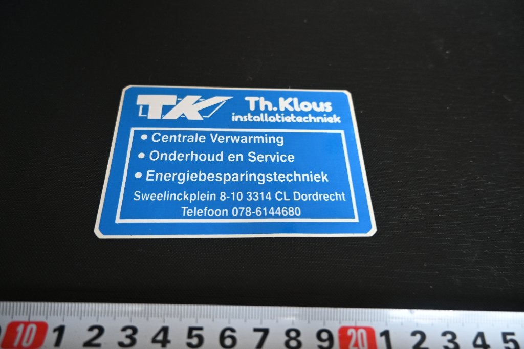sticker dordrecht TK th. klous installatietechniek, Ophalen of Verzenden, Zo goed als nieuw