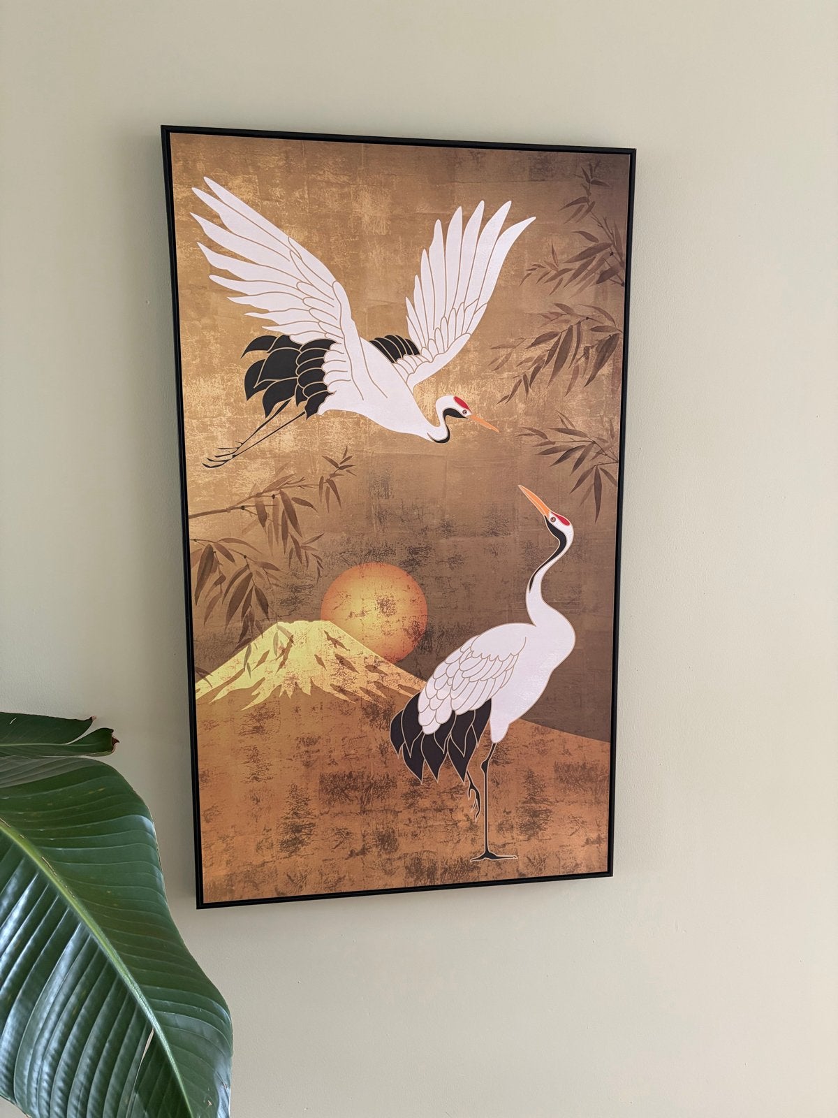 Japanse Kraanvogels Schilderij, Antiek en Kunst, Ophalen, Schilderij, Overige materialen, Japan