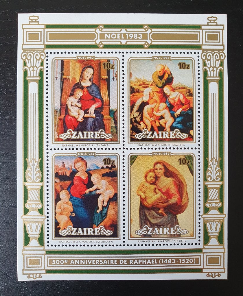Zaire 1983 Kerstmis Schilderij Kunst Michel blok 47 postfris, Postzegels en Munten, Verzenden, Overige landen, Postfris