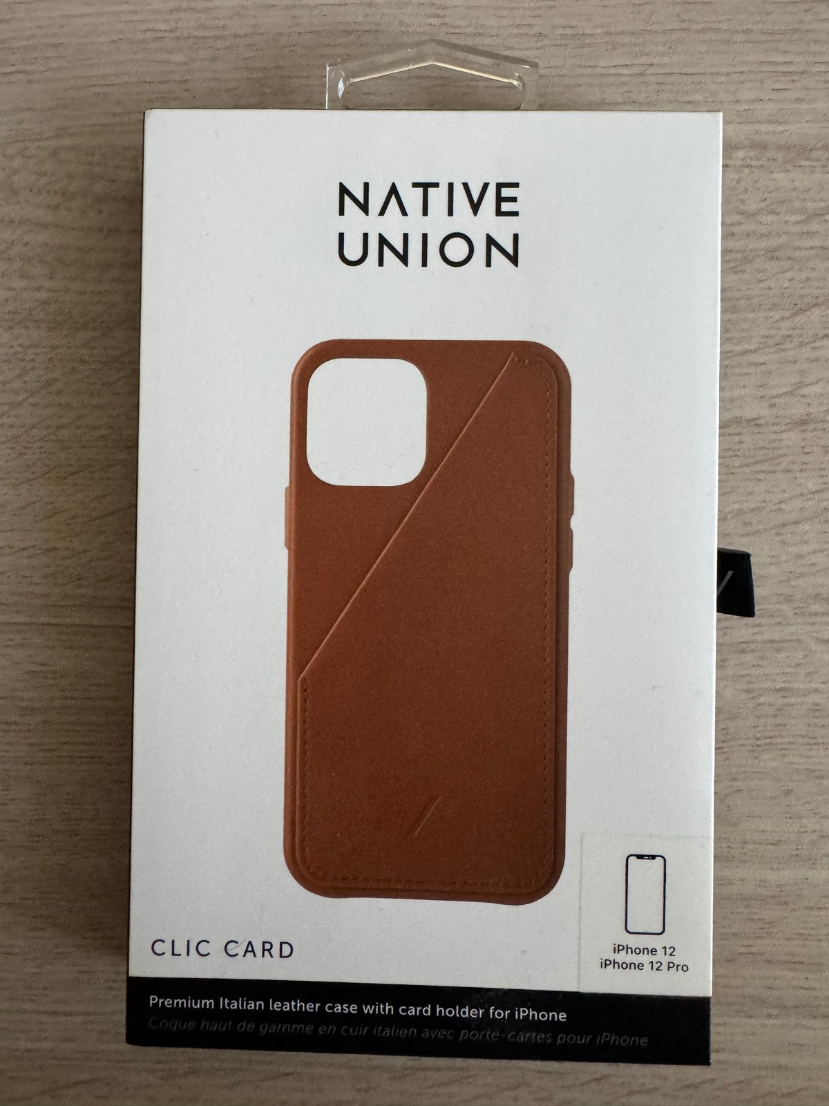 Native Union Clic Card Leren Hoesje iPhone 12/12 Pro