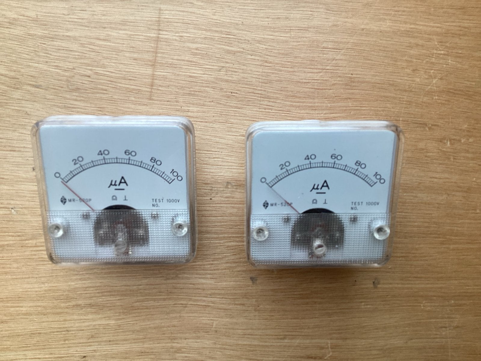 Draaispoelmeter 100 micro Ampere, 2 stuks, Hobby en Vrije tijd, Ophalen of Verzenden, Gebruikt